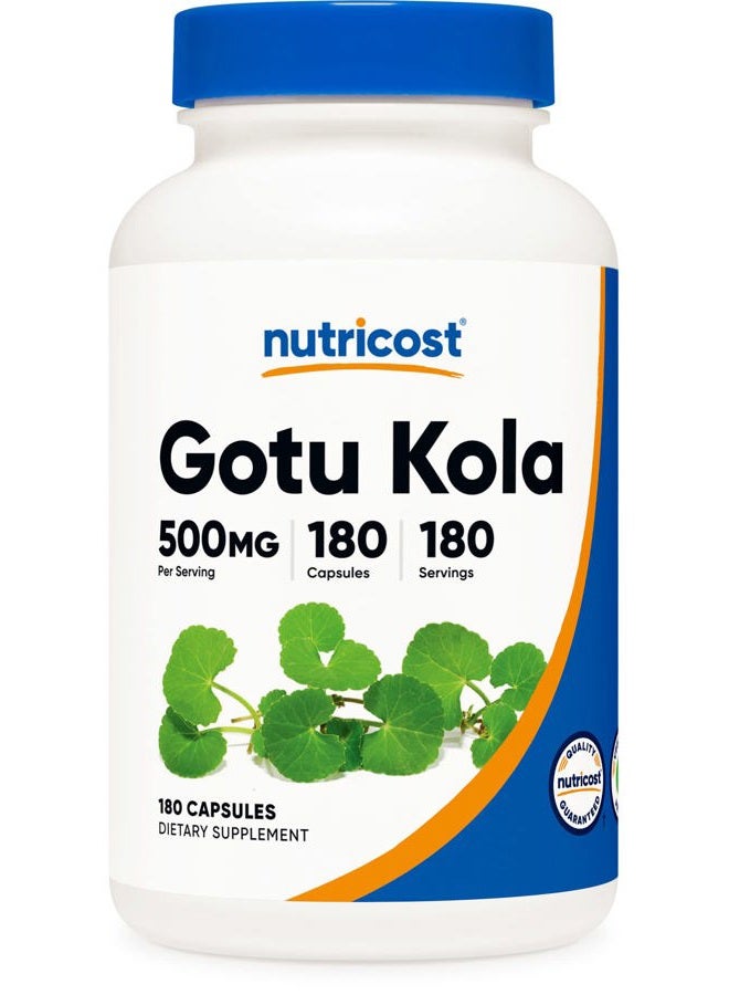 Nutricost جوتو كولا 500 ملغ، 180 كبسولة - كبسولات نباتية، خالية من الغلوتين، غير معدلة وراثيًا - Image 1