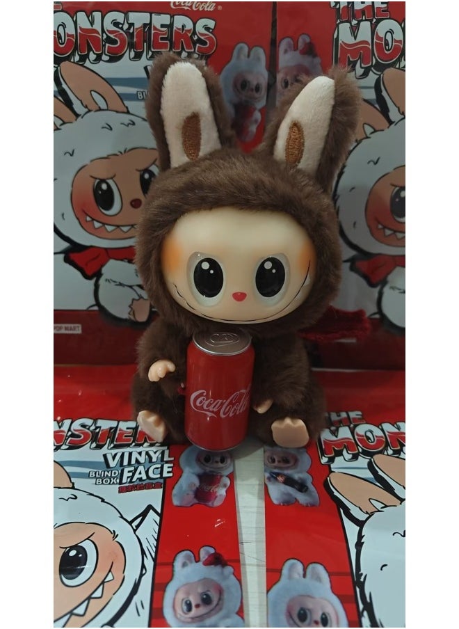 Labubu Generation Of The Motherland Version Of Macaron Bubble Series Fun Blind Box Vinyl Face Plush Doll-Colour:Coke Brown Sitting Style-High:Cola  - Image 1