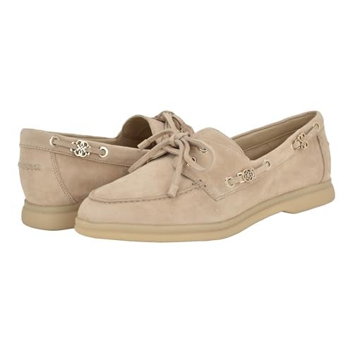 Guess Women's YOMAYA Boat Shoe, Light Natural Suede 111, 8.5 - Image 2