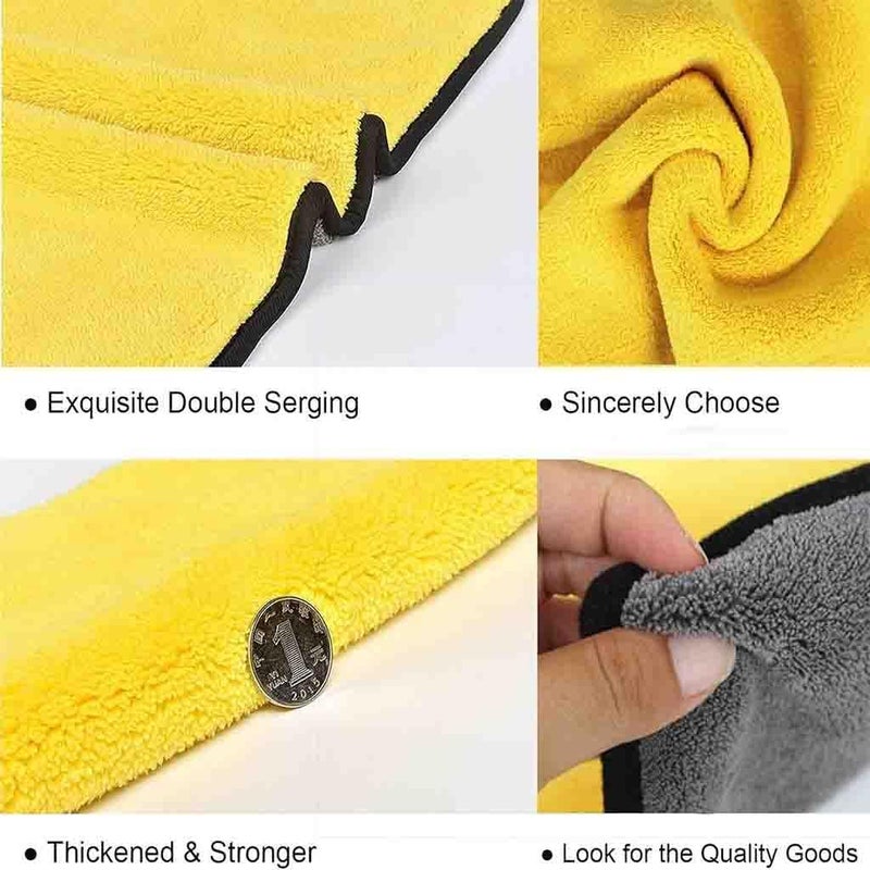 Sulfar Car Drying Towel, Free Microfiber Cleaning Cloth,Premium Professional Soft Microfiber Towel,Super Absorbent Detailing Towel for Car/Windows/Screen/Kitchen,40x30cm (Pack of 3) - Image 5