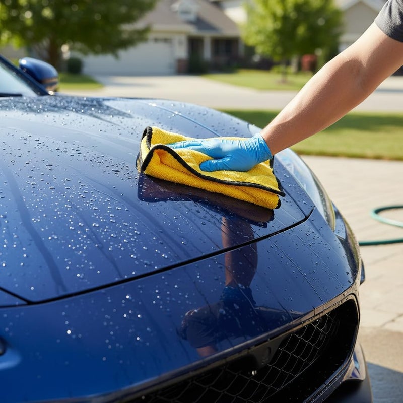 Sulfar Car Drying Towel, Free Microfiber Cleaning Cloth,Premium Professional Soft Microfiber Towel,Super Absorbent Detailing Towel for Car/Windows/Screen/Kitchen,40x30cm (Pack of 3) - Image 2