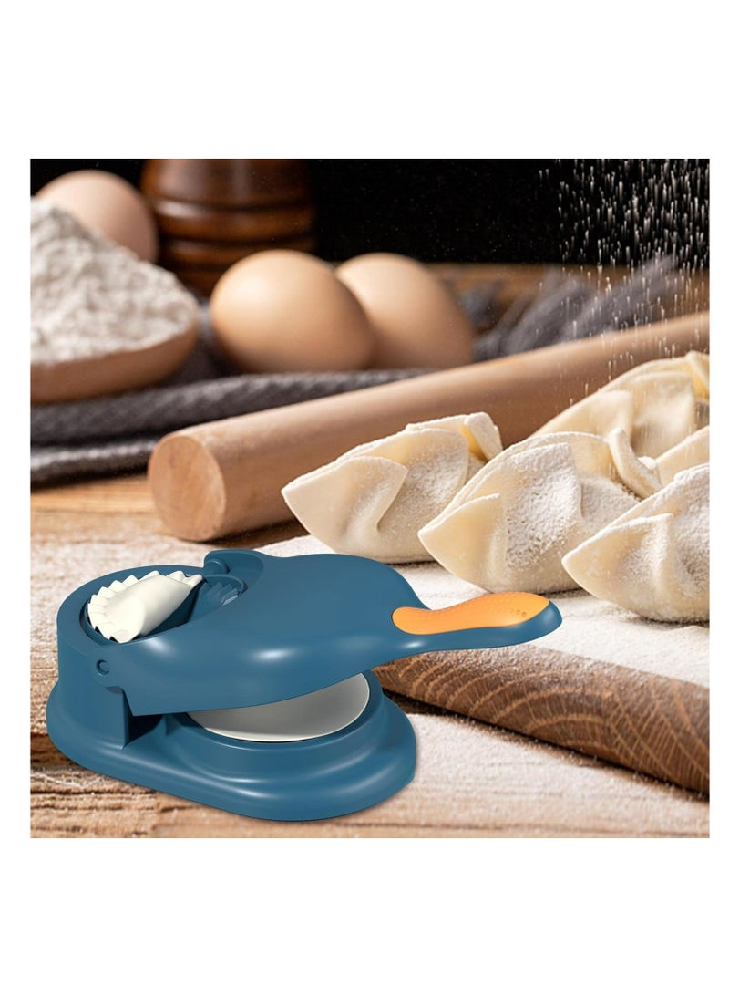 Oasisgalore 2-in-1 Portable Dumpling Maker - Manual Dough Presser and Dumpling Mould (Blue) - Image 2