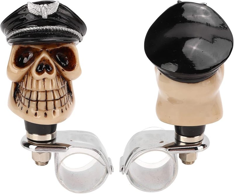 Black Skull Steering Wheel Spinner 3cm Metal Resin Knob Booster for Cars Trucks Tractors - Image 5