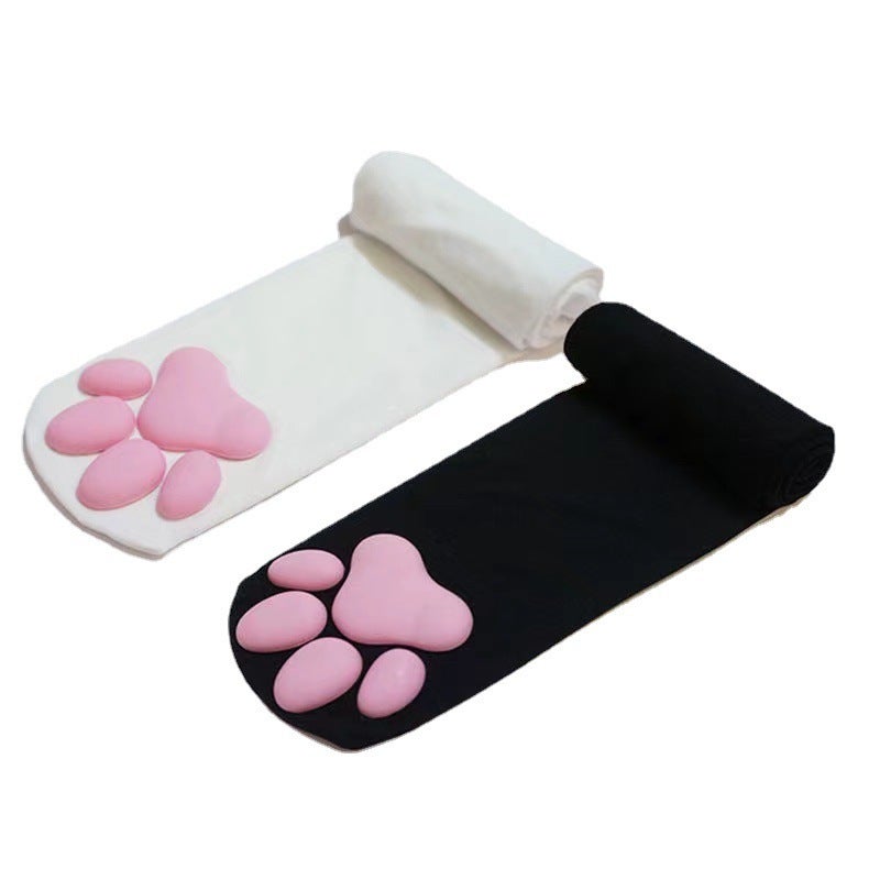 3D Cat Claw Socks Cute Lori Lolita Secondary Cos Animation Over-the-Knee Socks Long Silicone Meat Pad Cat Claw Socks - Image 5