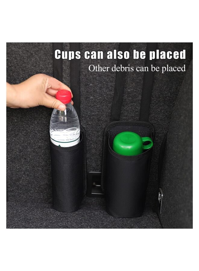 حقيبة تخزين أكواب المياه، حامل طفاية حريق السيارة، قطعتين، صغيرة ومتوسطة الحجم، حقيبة تخزين سهلة التركيب لمقعد السيارة، حقيبة طفاية حريق قوية ومتعددة الوظائف - Image 4