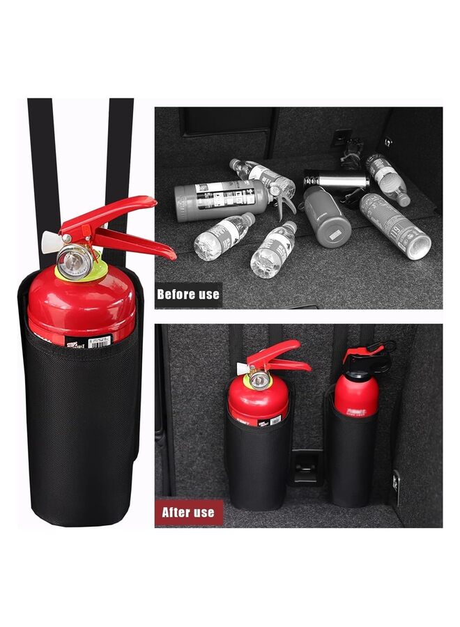 حقيبة تخزين أكواب المياه، حامل طفاية حريق السيارة، قطعتين، صغيرة ومتوسطة الحجم، حقيبة تخزين سهلة التركيب لمقعد السيارة، حقيبة طفاية حريق قوية ومتعددة الوظائف - Image 5