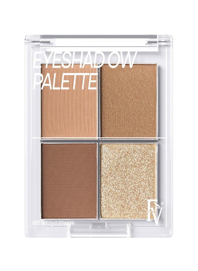 إف في لوحة ظلال العيون FV Natural Finish، 4 ألوان مطفية ومعدنية عالية الصبغة، مكياج ظلال عيون يدوم طويلاً، مقاوم للتجعد، مكياج عيون قابل للمزج (محايد) - Image 1