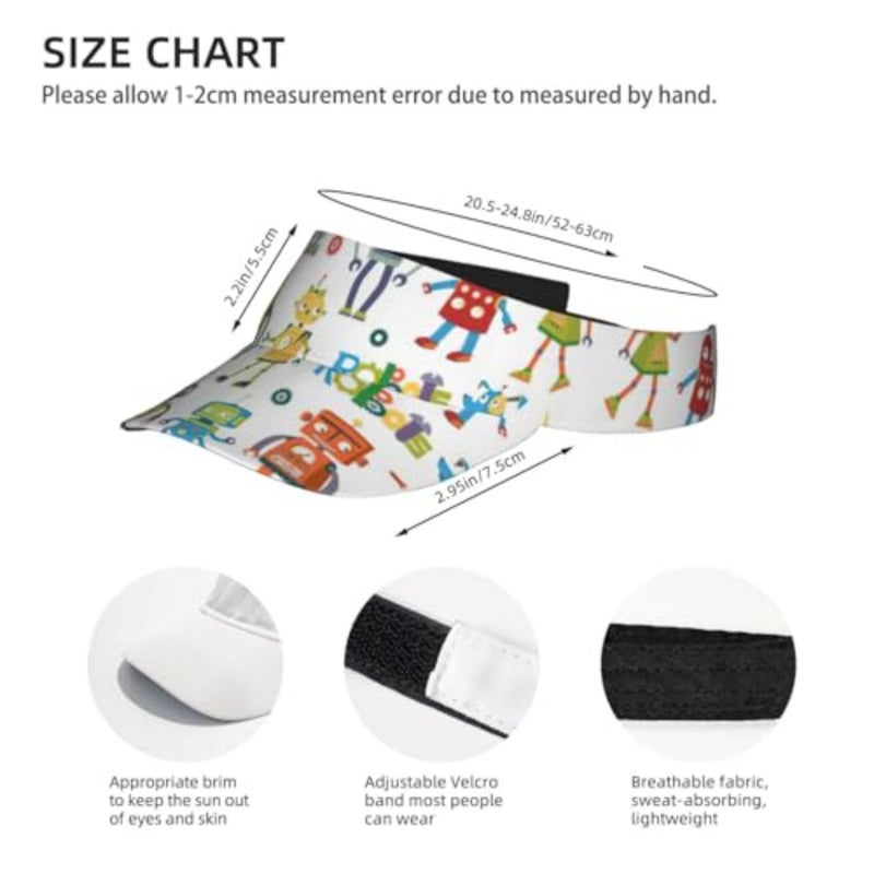 Cute Cartoon Robot Sun Hat for Women Men, Adjustable Empty Baseball Cap for Outdoor Sports, Baseball and Golf Black - Image 4