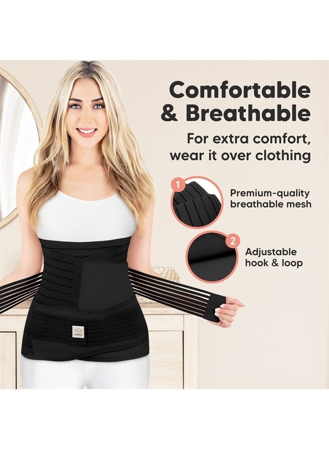 KeaBabies 3 in 1 Postpartum Belly Support Recovery Wrap, Postpartum Belly Band,After Birth Brace,Slimming Girdles,Body Shaper Waist Shapewear,Post Surgery Pregnancy Belly Support Band(Midnight Black, M/L) - Image 3