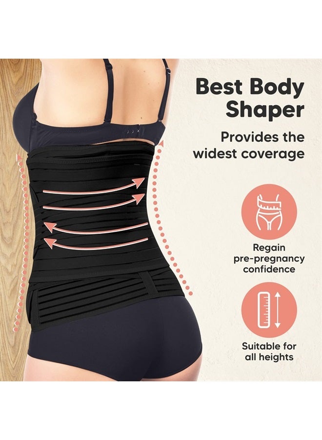 KeaBabies 3 in 1 Postpartum Belly Support Recovery Wrap, Postpartum Belly Band,After Birth Brace,Slimming Girdles,Body Shaper Waist Shapewear,Post Surgery Pregnancy Belly Support Band(Midnight Black, M/L) - Image 5