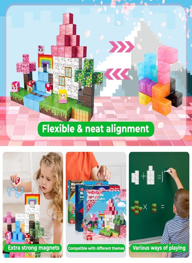 Annexfun Magnetic Blocks - 100PCS Magnetic Building Blocks Unicorn Magnetic Cubes - Magnetic Toys for Montessori Toddler Christmas Birthday Gifts - STEM Sensory Toys for 3 4 9 10 Year Old Girl - Image 5