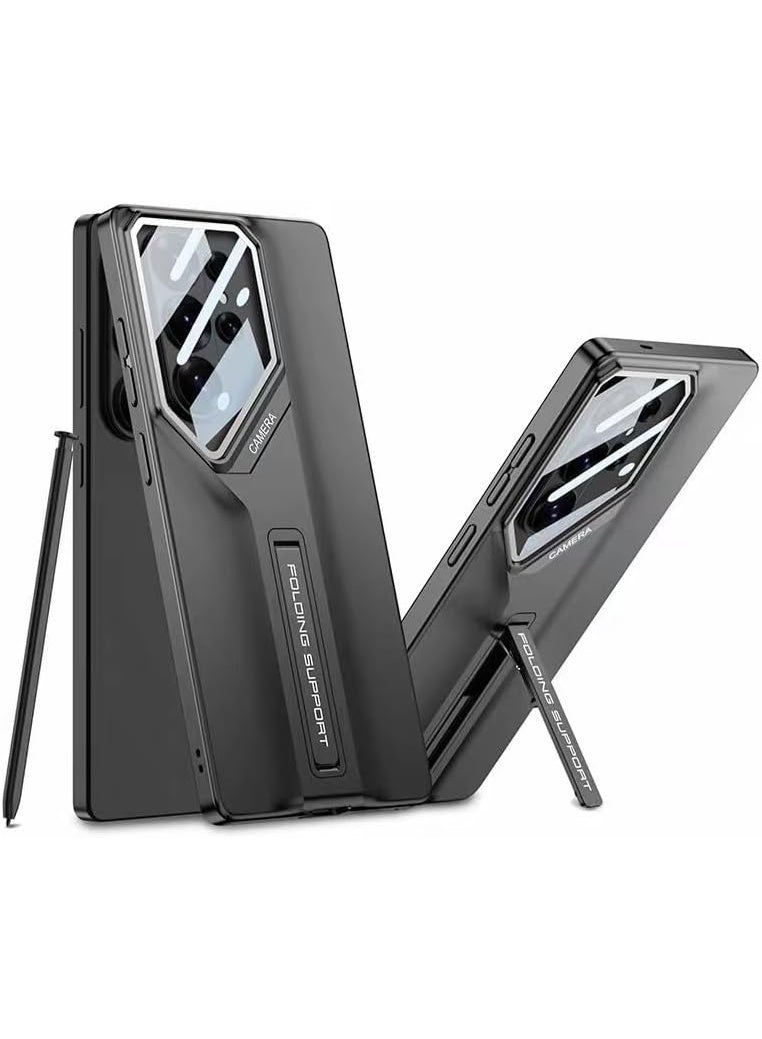 GKK for Samsung Galaxy S25 Ultra Case with Camera Lens Protection, Shockproof PC + PU Armor Cover, Built-in Kickstand, Mecha Style Anti-Scratch، Black A، Samsung Galaxy S25 Ultra - Image 1