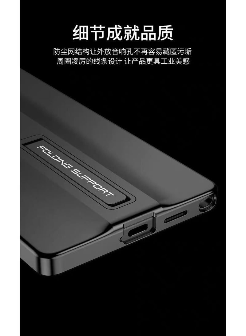 GKK for Samsung Galaxy S25 Ultra Case with Camera Lens Protection, Shockproof PC + PU Armor Cover, Built-in Kickstand, Mecha Style Anti-Scratch، Black A، Samsung Galaxy S25 Ultra - Image 4