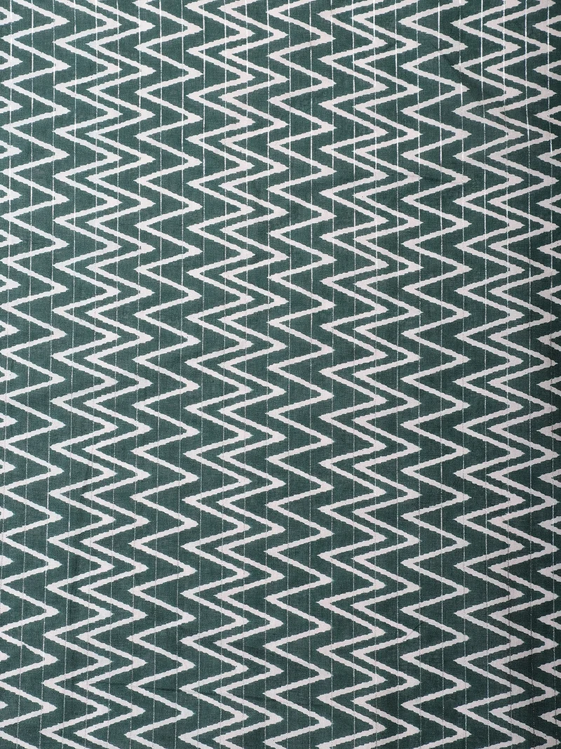 أيه كيه إس Teal Zig-Zag Patterned Fabric - One Meter
