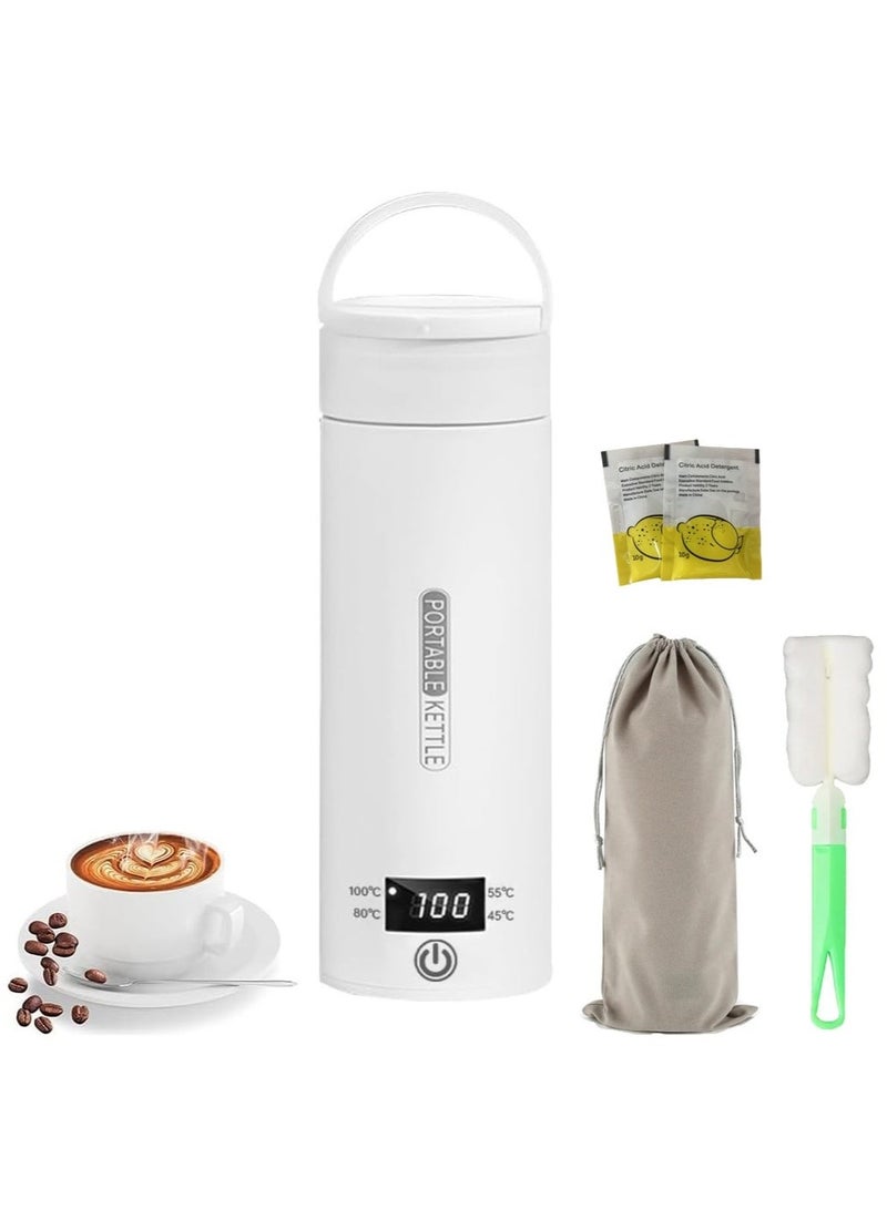 Portable electric kettle - travel tea and coffee kettle water heater - kettle cup with 4 temperature controls - small mini portable kettle 450ml - Image 1