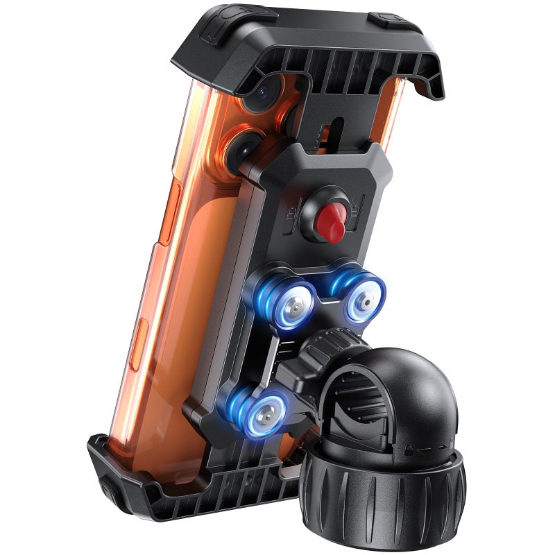 LOXP Anti-Shake Motorcycle Phone Mount - 2026 Dual Vibration Dampener, Universal Bike Phone Holder for iPhone 17/16/15/14/13 Series & Android 4.7-7â€, Handlebar Mount for Bicycle/Motorbike/Scooter - Image 1