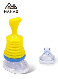 NANAO Emergency Choking Rescue Kit: Portable First Aid Suction Device,Choking Rescue Device, Rescue Kit for Children & Adults,young & Pediatric Masks with instruction paper Included(Yellow& Blue)  - Image 1