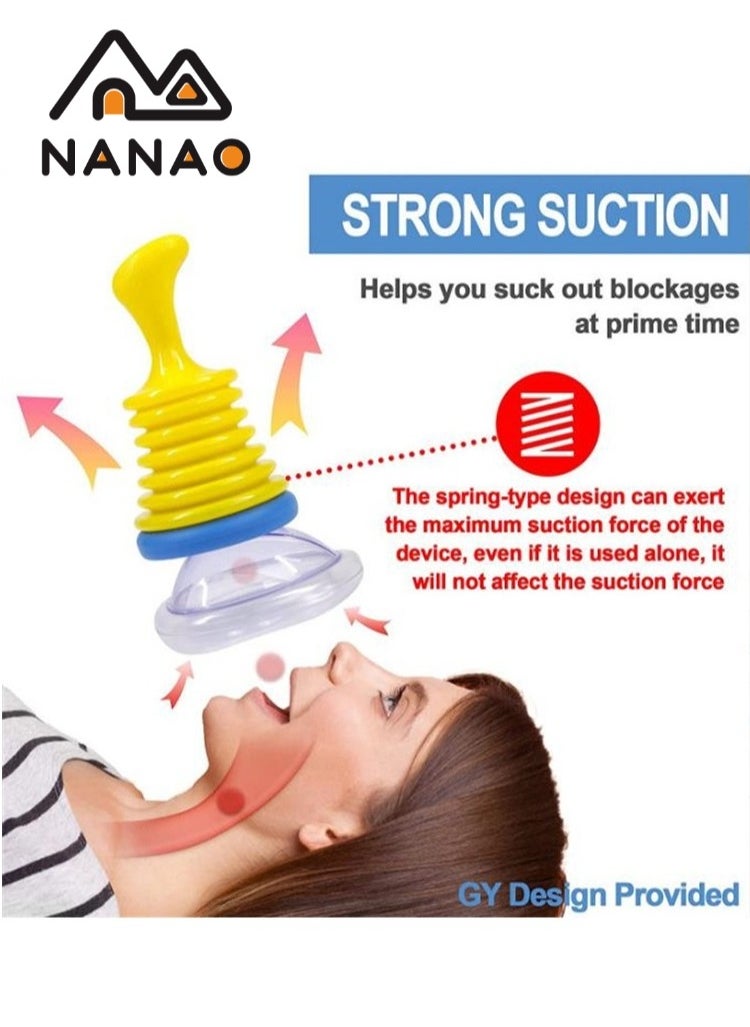 NANAO - Emergency Choking Rescue Kit: Portable First Aid Suction Device,Choking Rescue Device, Rescue Kit for Children & Adults,young & Pediatric Masks with instruction paper Included(Yellow& Blue) - Image 1