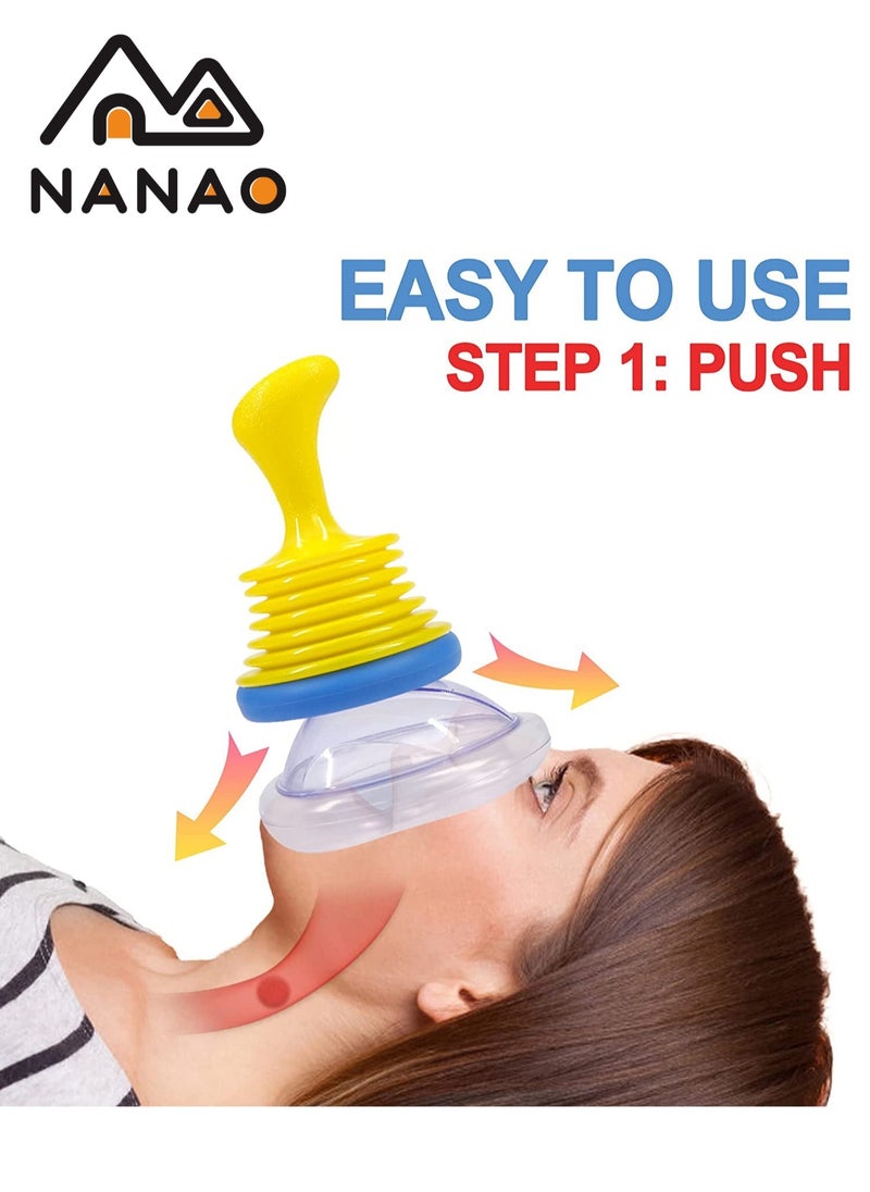 NANAO - Emergency Choking Rescue Kit: Portable First Aid Suction Device,Choking Rescue Device, Rescue Kit for Children & Adults,young & Pediatric Masks with instruction paper Included(Yellow& Blue) - Image 1