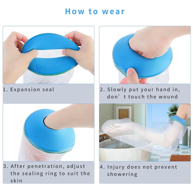SUPERNIGHT Waterproof Full Arm Cast Cover Protector for Shower - Reusable Adult Sleeve Bag to Keep Wound and Bandage Dry - Perfect for Broken Hand, Elbow, Wrists, and Arms - Image 4