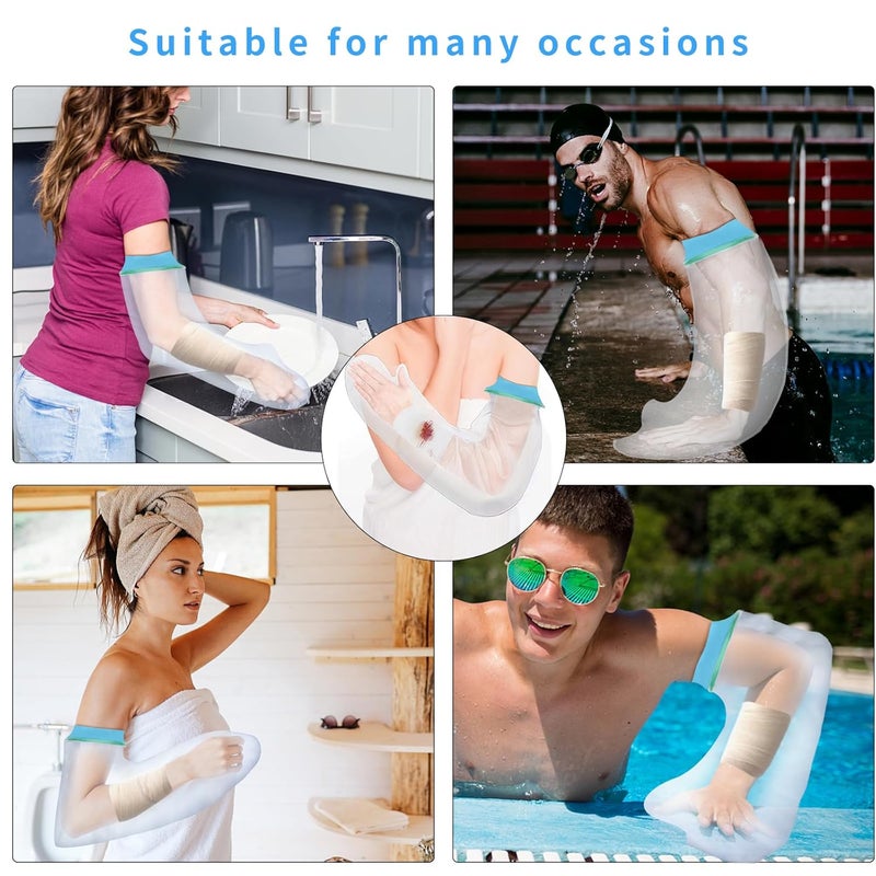 SUPERNIGHT Waterproof Full Arm Cast Cover Protector for Shower - Reusable Adult Sleeve Bag to Keep Wound and Bandage Dry - Perfect for Broken Hand, Elbow, Wrists, and Arms - Image 3