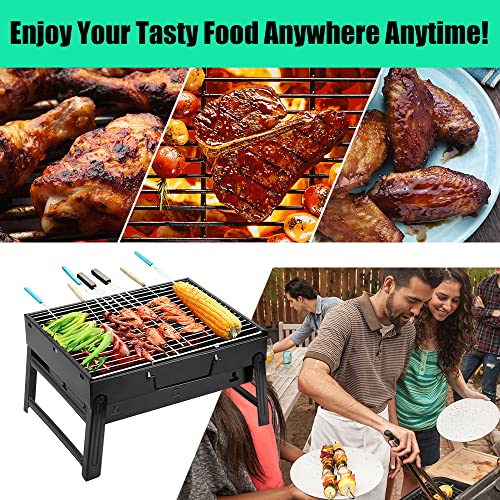 HIMALY Barbecue Grill Portable BBQ Charcoal Grill Smoker Grill for Outdoor Cooking Camping Hiking Picnics Backpacking - Image 3