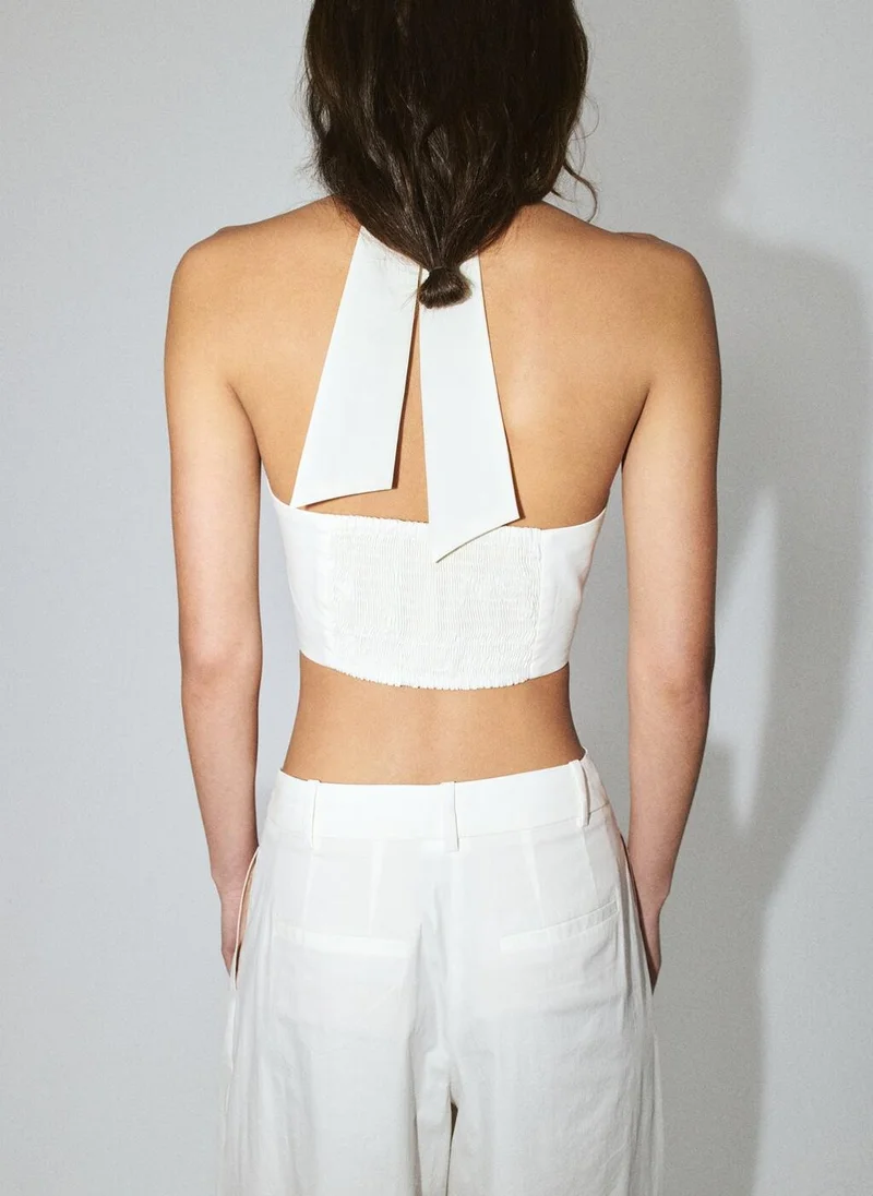 مانجو Crop top halter neck