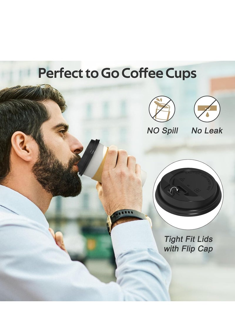 100 Pack 16oz Disposable Coffee Cups with Lids and Sleeves  - Image 4