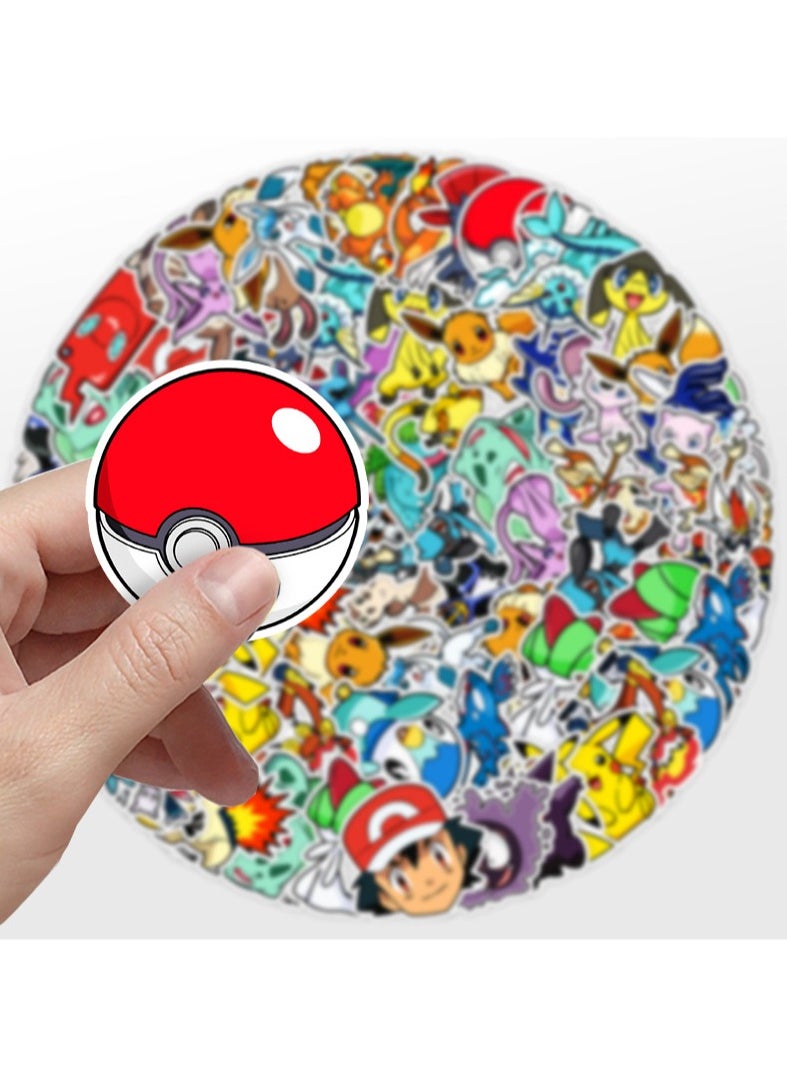 50pcs Anime Energy Core Stickers Set - Waterproof Cute Creature Decals with Lightning Orbit & Magic Capsule Designs (Retro Pixel Art for Laptop/Luggage/DIY Projects)