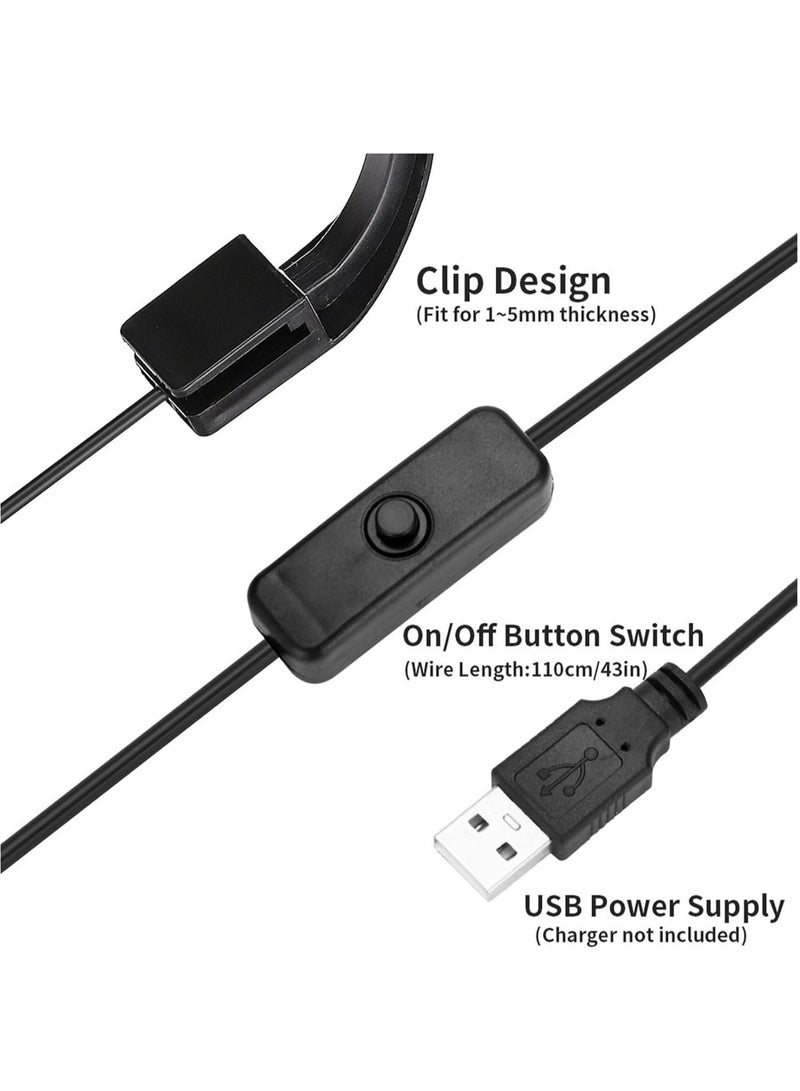 LED Aquarium Light 5W Clip on Lamp Aquatic Plant Lighting USB No Stroboscopic Eye protection Clamp Light 12 LEDs for Small Fish Tank Saltwater Aquariums Planted Tank 220V - Image 5