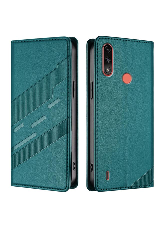 اس-توب جراب لهاتف Motorola Moto E7 Power، جراب جلدي بتصميم محفظة متعدد الاستخدامات منقوش - Image 2