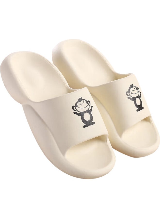 Baihou Summer Cute Unisex Slippers, Squishy Feeling, Thick-Soled Indoor Sandals, 003 White, Size 40-41 - Image 2