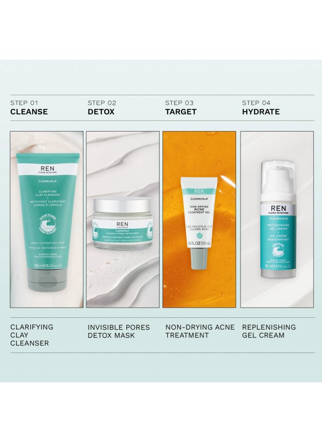 REN CLEAN SKINCARE - REN Clean Skincare - Clearcalm Replenishing Gel Cream - Calming Face Moisturizer for Blemish-Pone Skin, Cruelty-Free & Vegan - Image 1