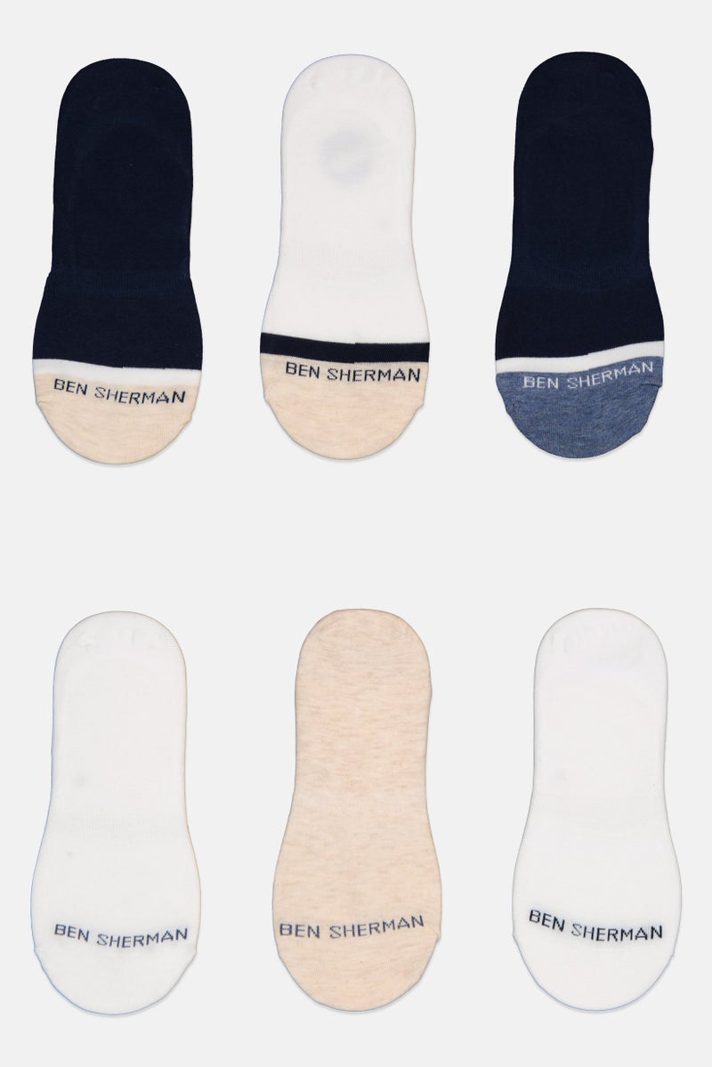 Ben Sherman Men 6 Pairs Brand Logo No Show Socks, Multicolor  - Image 2