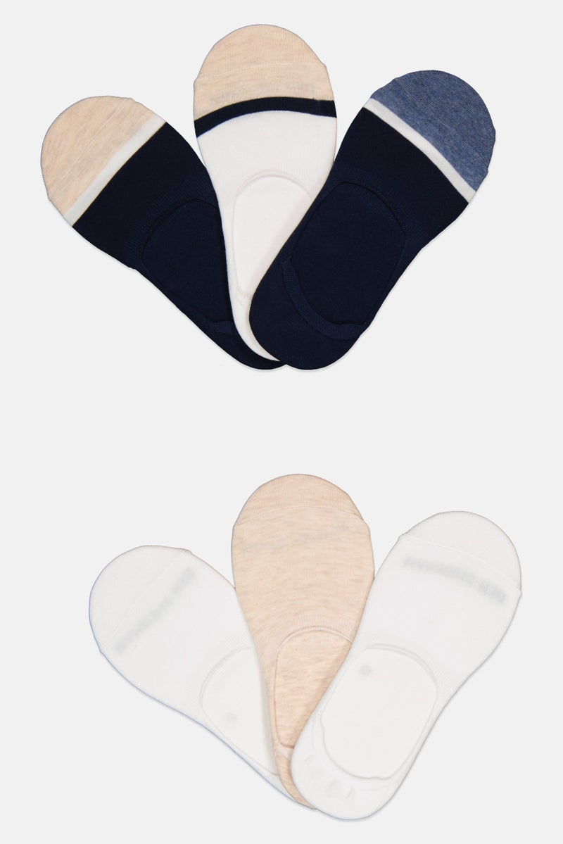 Ben Sherman Men 6 Pairs Brand Logo No Show Socks, Multicolor  - Image 1
