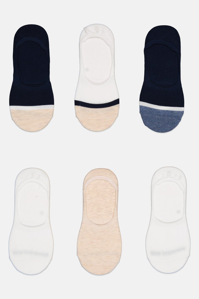 Ben Sherman Men 6 Pairs Brand Logo No Show Socks, Multicolor  - Image 4