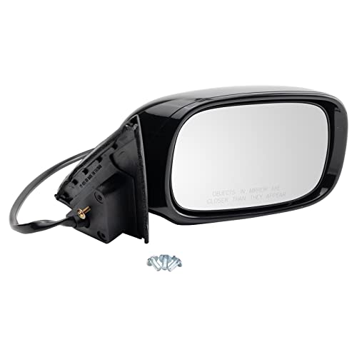 TRQ Passenger Side Power Heated Mirror Paint to Match Smooth Black with Memory Puddle Light Compatible with 2001-2006 Lexus LS430 LX1321118 - Image 1