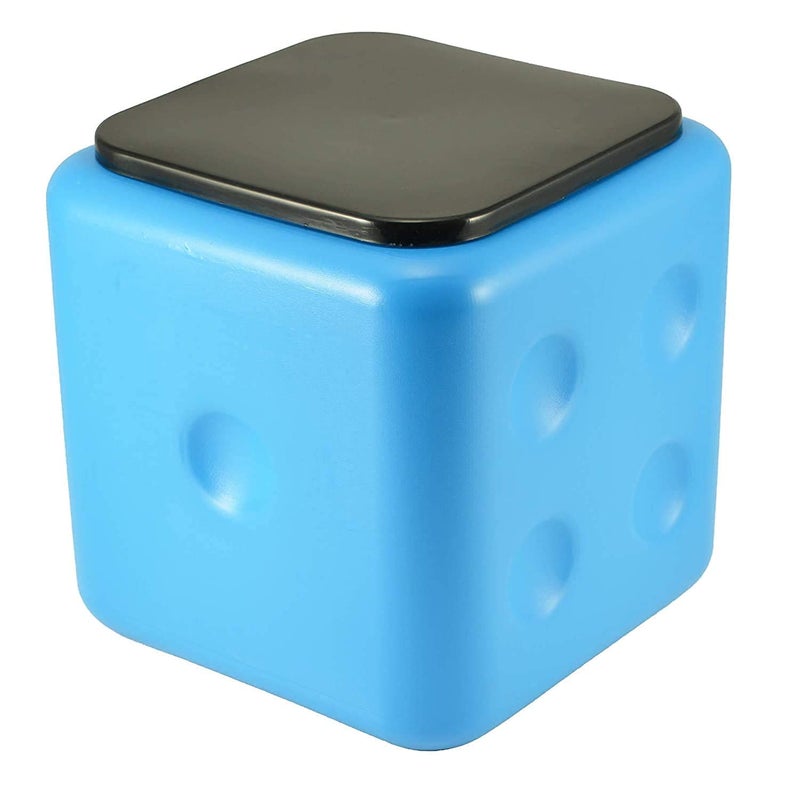AUREUS Plastic Sitting Stool Unbreakable Plastic Square Office Cafeteria Living badroom Dice Stool Table Blue - Image 1