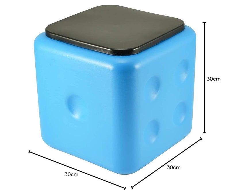 AUREUS Plastic Sitting Stool Unbreakable Plastic Square Office Cafeteria Living badroom Dice Stool Table Blue - Image 2