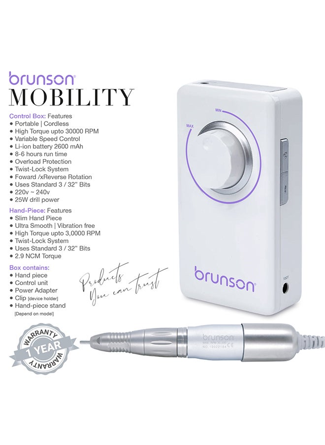 brunson Portable Mobility Nail Drill Machine Bpmdm-White  - Image 4