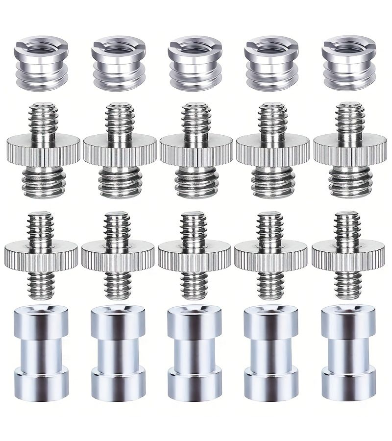 34pcs Metal Screw Adapter Set for Cameras Tripods and Monopods 1 4 to 3 8 Converters Variety of Sizes Shapes Compact Design Precision Engineering Versatile Mounting Hardware for Photography Enthusiasts Videographers - Image 1