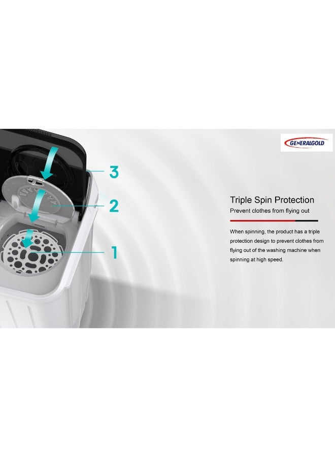 جينيرال جولد غسالة جنرال جولد XP1200 حوضين، 12 كيلو، أبيض - Image 3