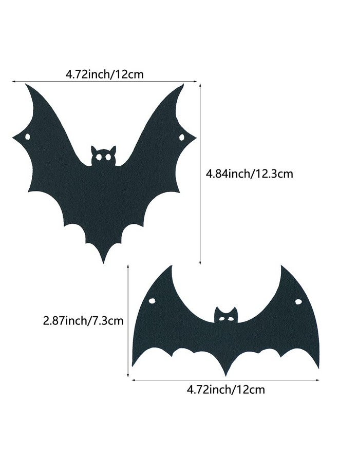 SaktopDeco 2 Pack Felt Black Bat Garland Banner Flying Bats for Fireplace Haunted House Halloween Themed Party Decorations - Image 2