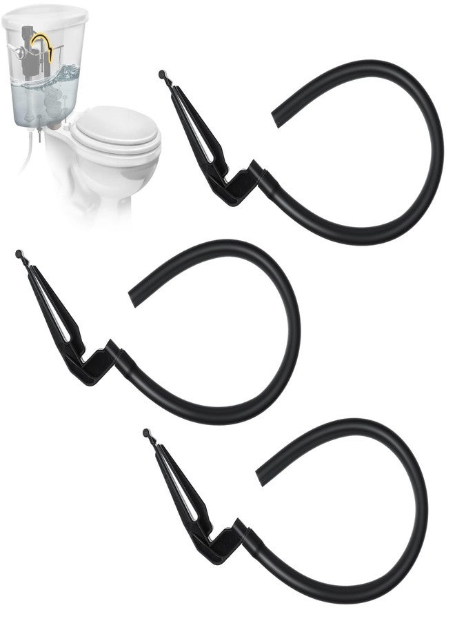 Saillong 3 Pack Toilet Refill Tube and Clip Replacement, Toilet Repair Kit Inside Tank Compatible with 100, 200, 200A, 400A and Most Other Valves, 9.65” Length, Rubber and Plastic (Black) - Image 1