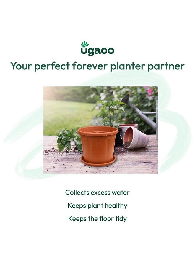 Ugaoo UV Treated Gardening Plastic Tray (Plate/Saucer) for Pots - 18 inch, Brown/Terracotta Color, Set of 3 | Tray for Plants Pot for Indoor Home Decor & Outdoor Garden & Balcony - Image 4