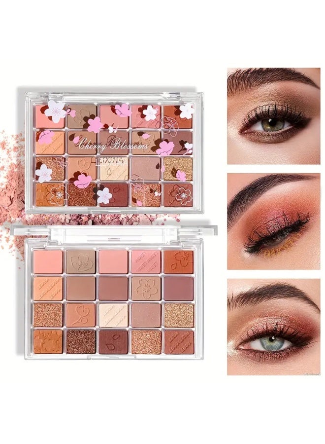 20-Color Eyeshadow Palette with Highlighter, Shimmer Matte, And Glittery Earth Tones for Contouring And Highlighting, Smudge-Proof And Fall-Out Proof Cosmetics - Image 1