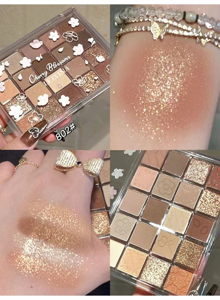 20-Color Eyeshadow Palette with Highlighter, Shimmer Matte, And Glittery Earth Tones for Contouring And Highlighting, Smudge-Proof And Fall-Out Proof Cosmetics - Image 3
