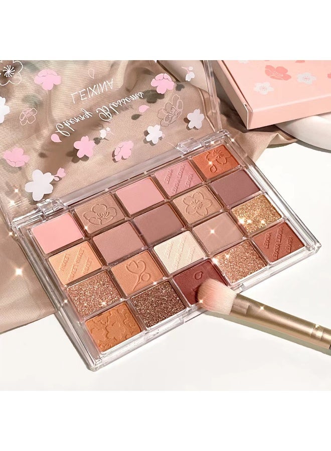 20-Color Eyeshadow Palette with Highlighter, Shimmer Matte, And Glittery Earth Tones for Contouring And Highlighting, Smudge-Proof And Fall-Out Proof Cosmetics - Image 2