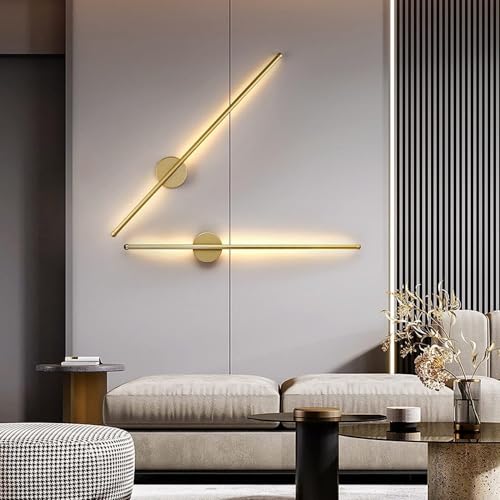 Lamp Master Modern LED Wall Light | 3-in-1 Color Changing Long Wall Sconce | Golden Finish Aluminum Led Wall Highlighter Lamp for Bedroom, Living Room, Corridor & Luxurious Home wall Decor | Pack of 2 - Image 2