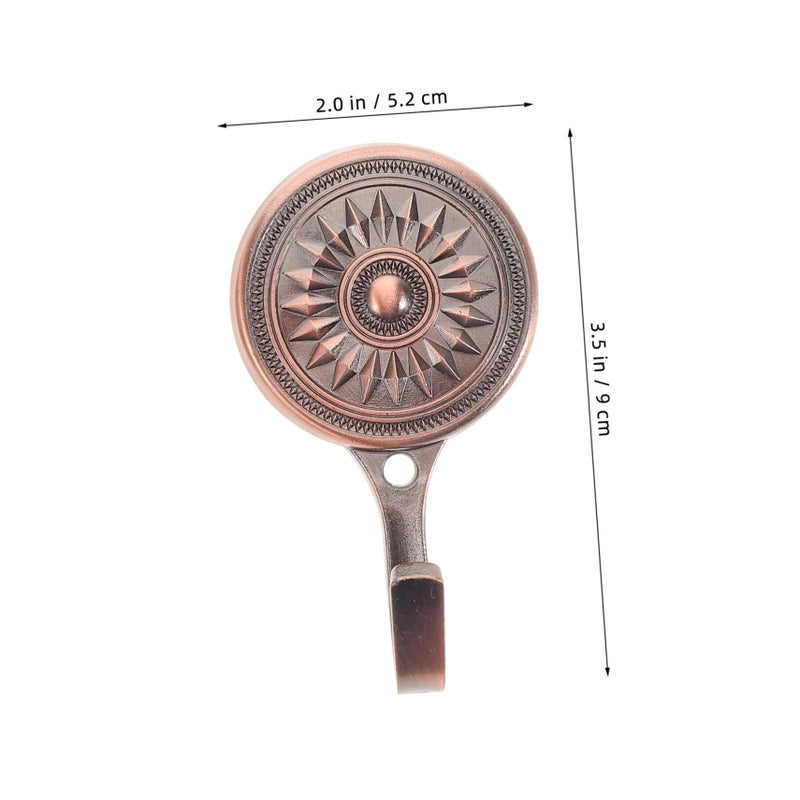 Zinc Alloy Sunflower Design Wall Hooks 2 Pack Light Brown Decorative Curtain Hooks For Closet And Kitchen Sturdy Hangers For Home Organizing - Image 3